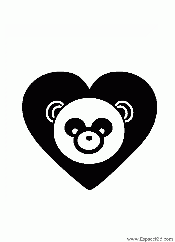 Coloriage Panda Dans Un Coeur à Imprimer Dans Les Coloriages