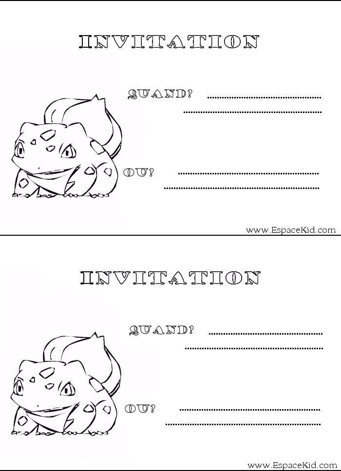 Pokemon Carton d invitation