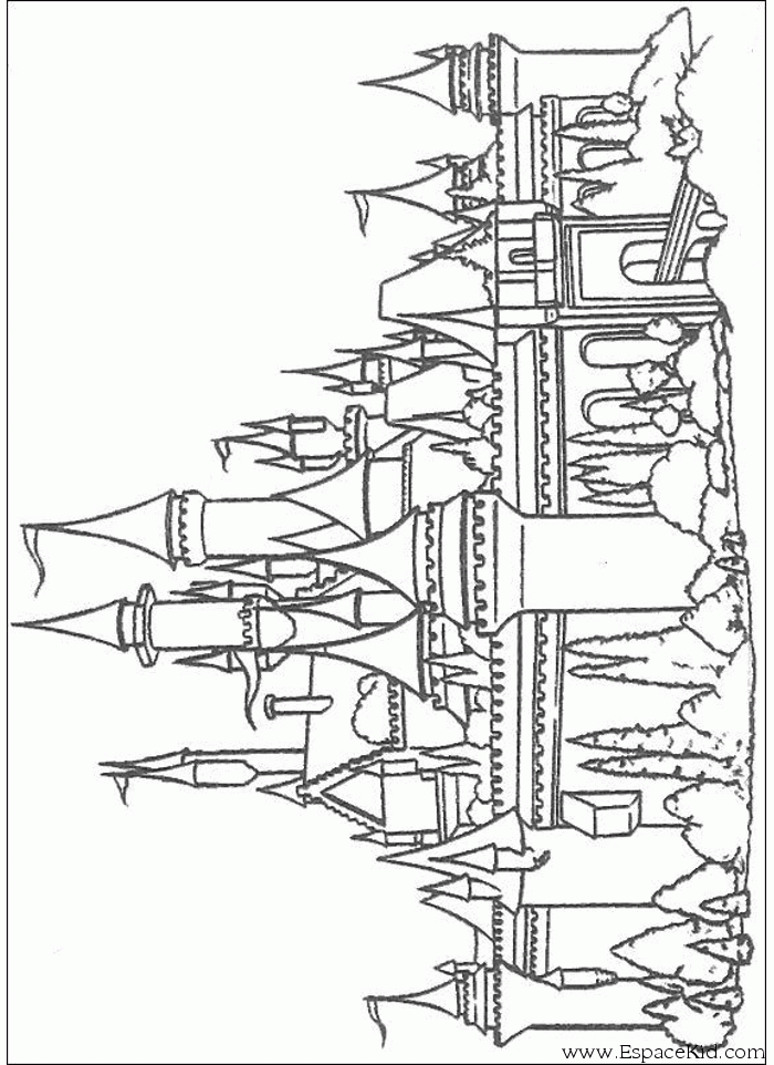 Coloriages château fort à imprimer