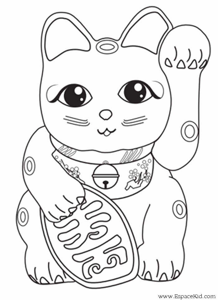 1906 coloriage chinois chat