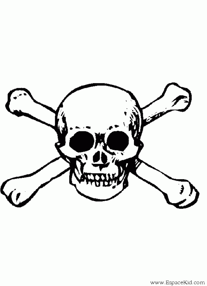 Coloriage Tte de mort  imprimer dans les coloriages Pirate et 