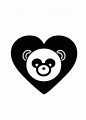 Coloriage Panda dans un coeur et dessin Panda dans un coeur