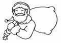 Coloriage Pre Nol avec son sac et dessin Pre Nol avec son sac