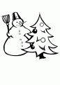 Coloriage Bonhomme De Neige Et Sapin Imprimer Dans Les Coloriages 