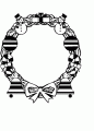 Coloriage Couronne avec cloches et boules de Nol et dessin Couronne avec cloches et boules de Nol
